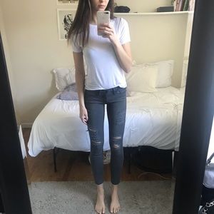 FRAME DENIM GREY RIPPED JEANS *LIKE NEW*